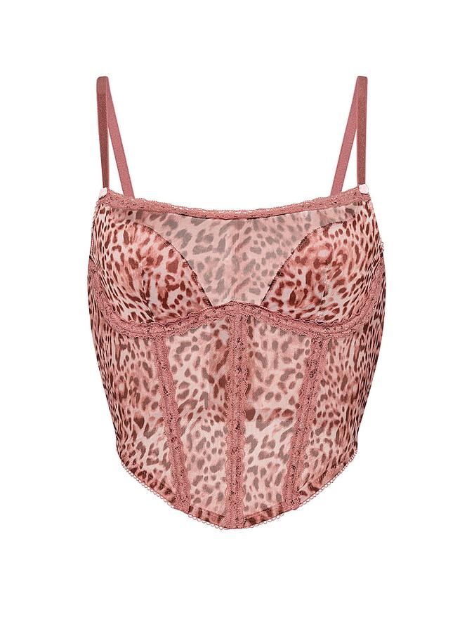 Sweet Leopard Mesh Corset Top image number 2
