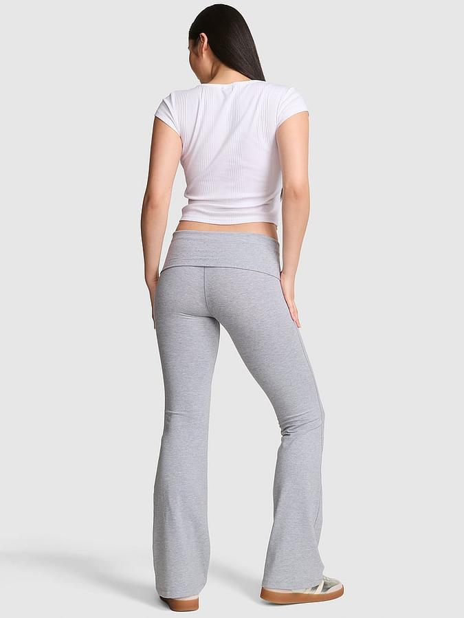All-Day Cotton Foldover Flare Leggings image number 1
