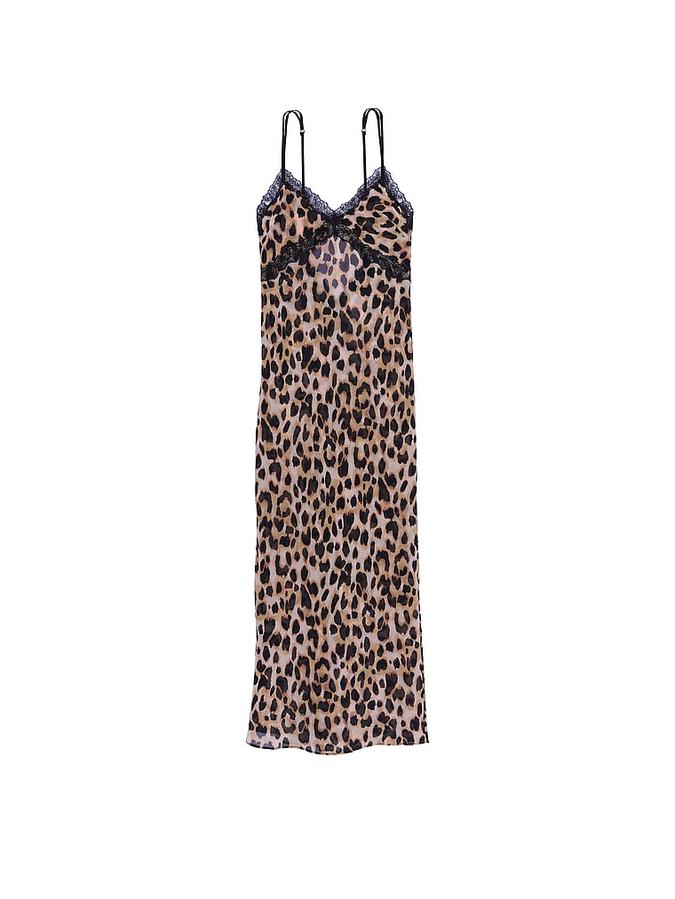 Leopard Chiffon Long Slip Dress image number 2