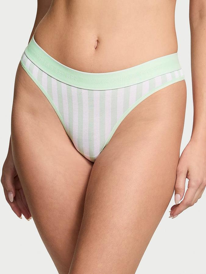 Logo Cotton Thong Panty