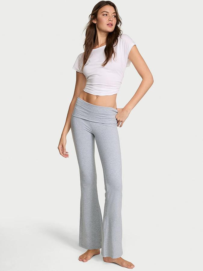 Cotton Foldover Flare Legging