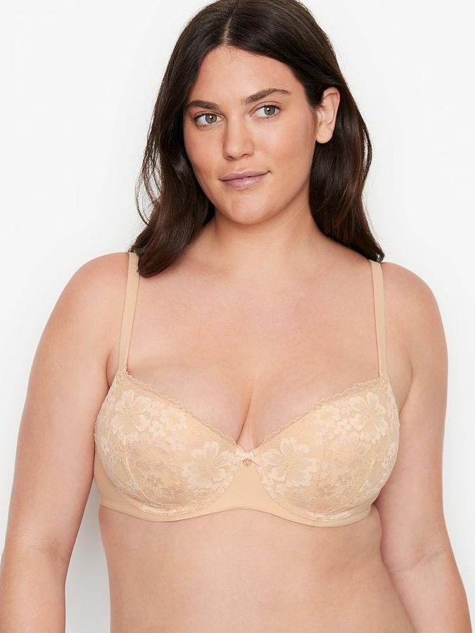 Lightly-Lined Smooth & Lace Demi Bra image number 0