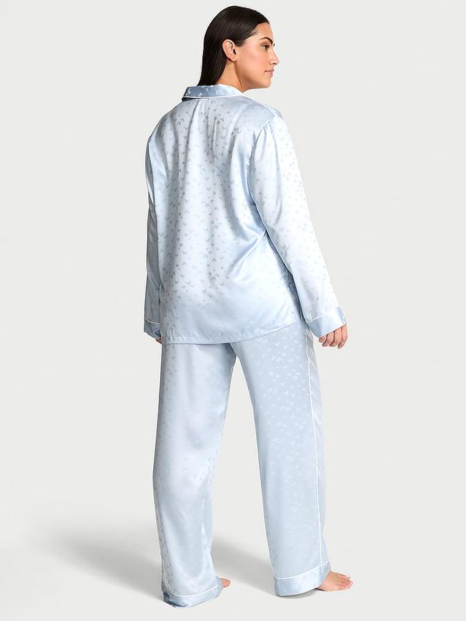 Butterfly Satin Long Pajama Set image number 1