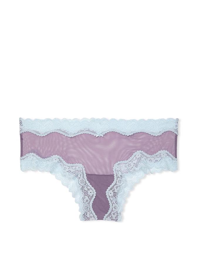 Tease Mesh Lace-Trim Cheeky Panty