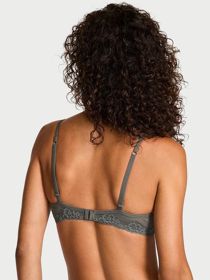 Cotton Shadow Stripe Unlined Demi Bra
