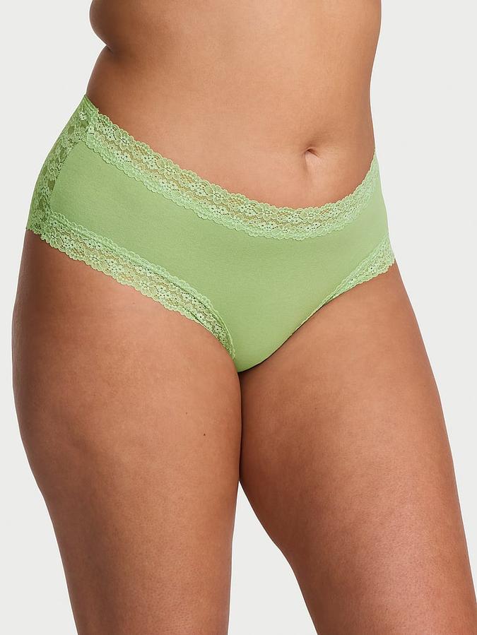 Cotton Lace-Trim Cheeky Panty