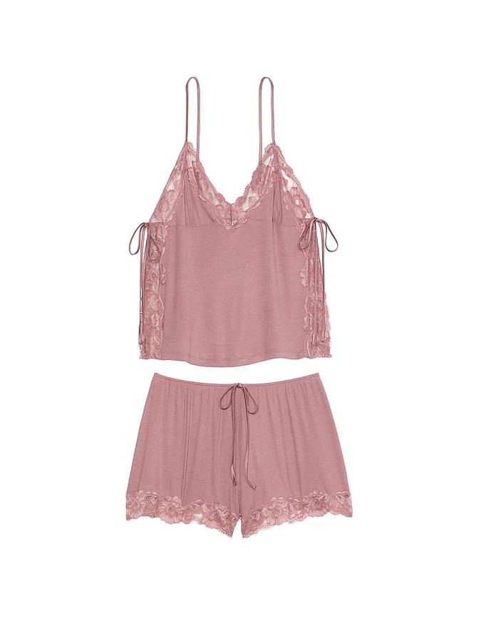 Ribbed Modal & Lace Cami Shorts Set image number 2