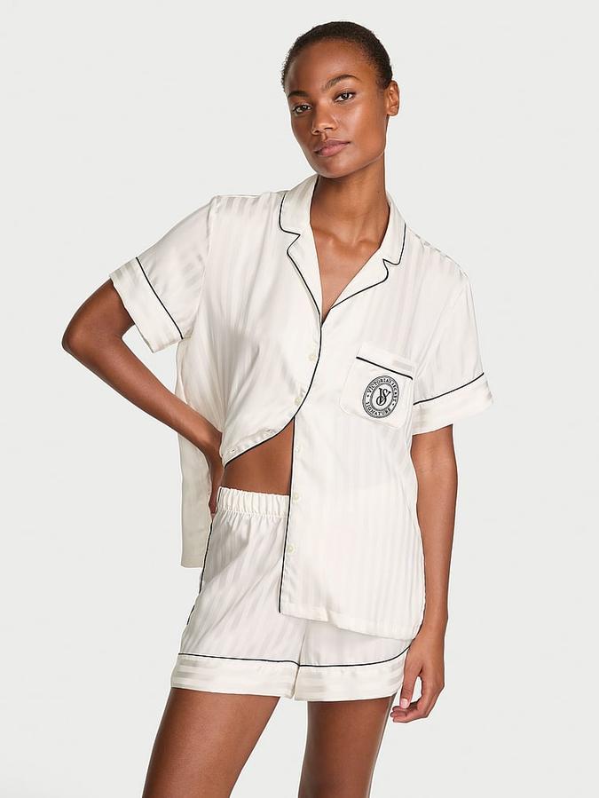 Glazed Satin Short Pajama Set image number 0