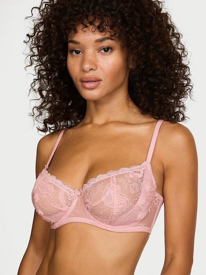 Wicked Unlined Rosette Reverie Embroidery Balconette Bra
