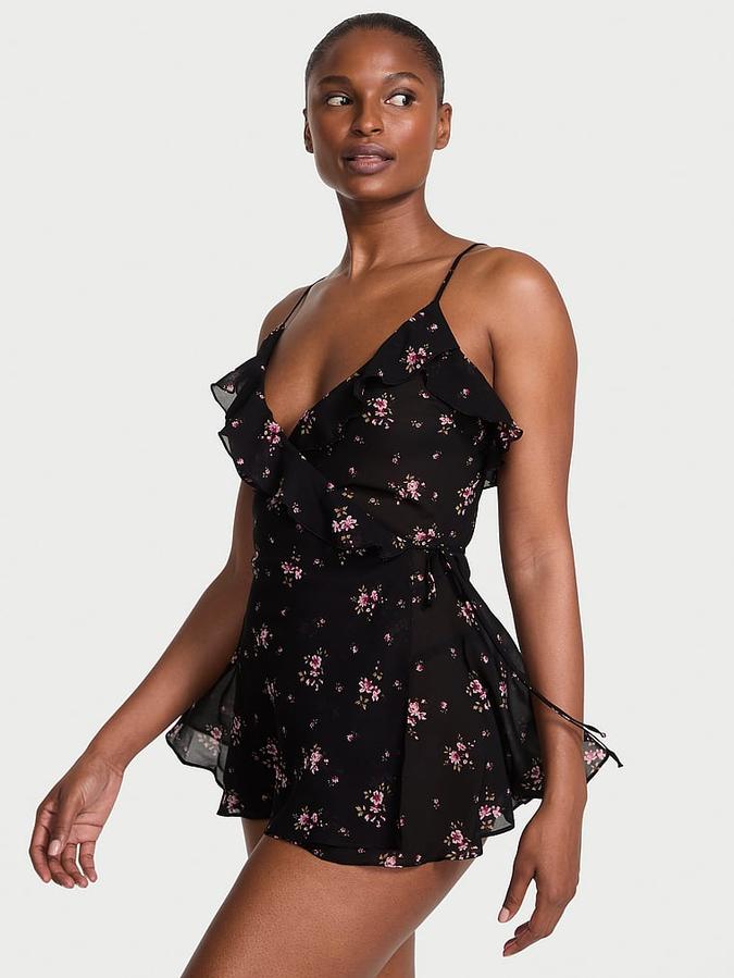 Wisteria Sheer Chiffon Babydoll Set image number 0