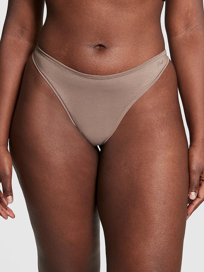 Cotton High-Leg Thong Panty image number 0