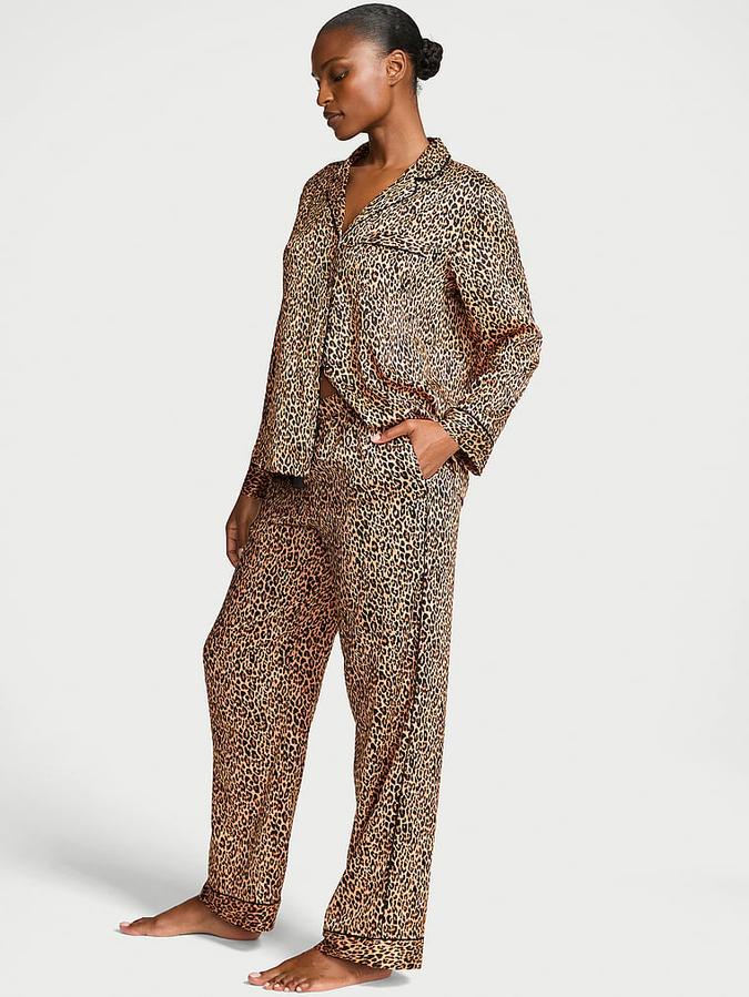 Glazed Satin Long Pajama Set