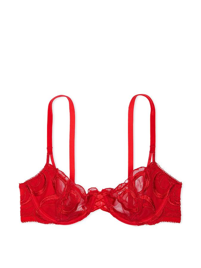 Wicked Tied-with-a-Bow Embroidery Unlined Balconette Bra image number 0