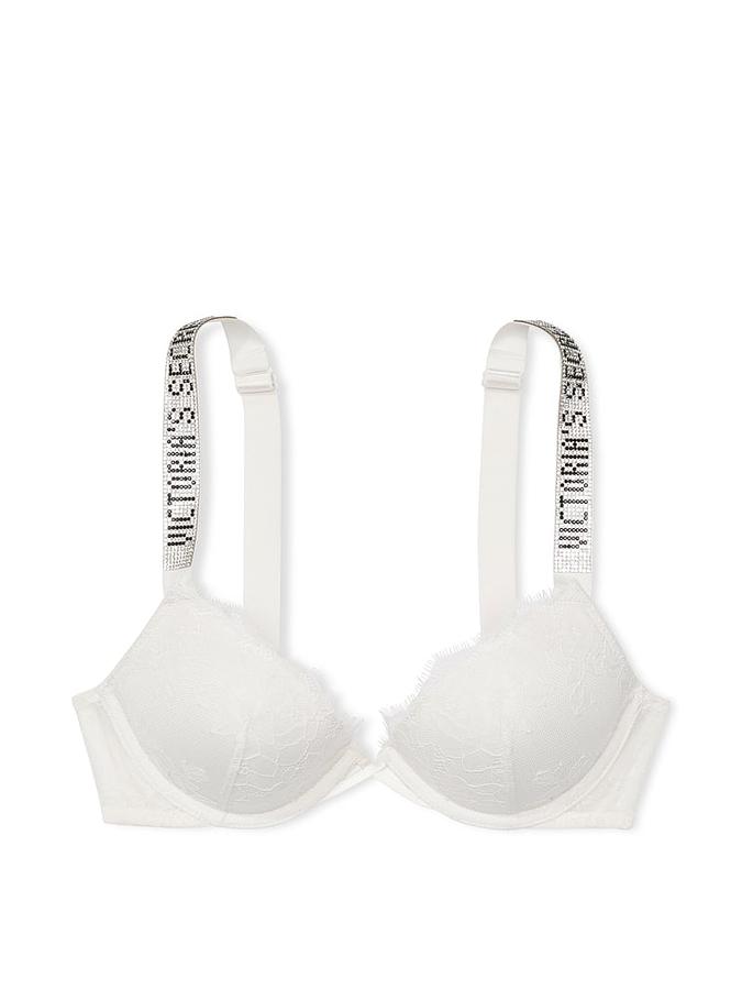 Shine Strap Rose Lace Lightly Lined Low-Cut Demi Bra image number 2