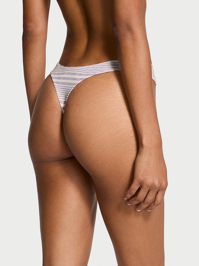 Stretch Cotton High-Leg Scoop Thong Panty