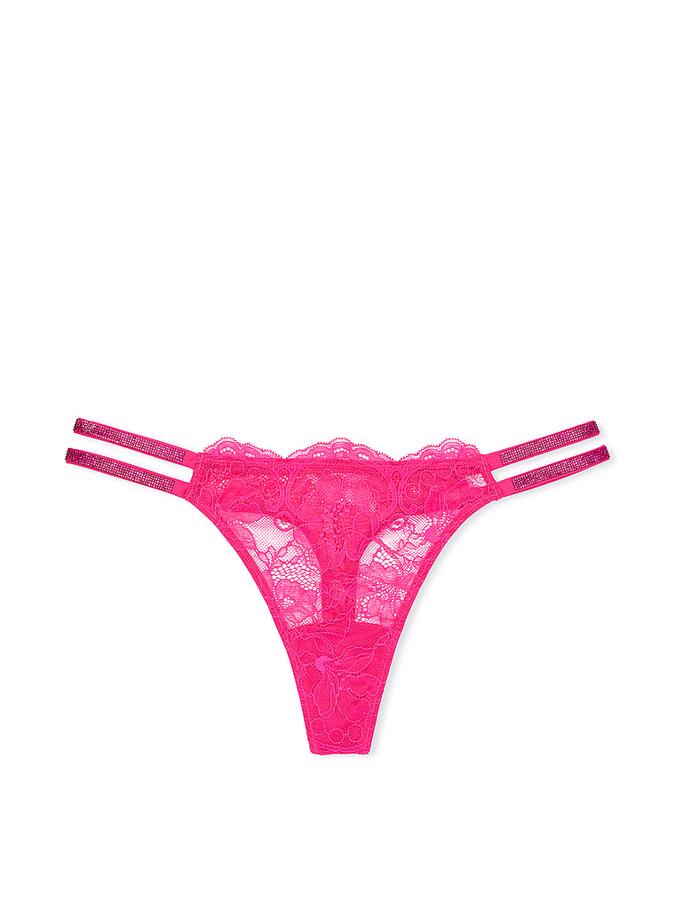 Double Shine Strap Lace Thong Panty image number 1