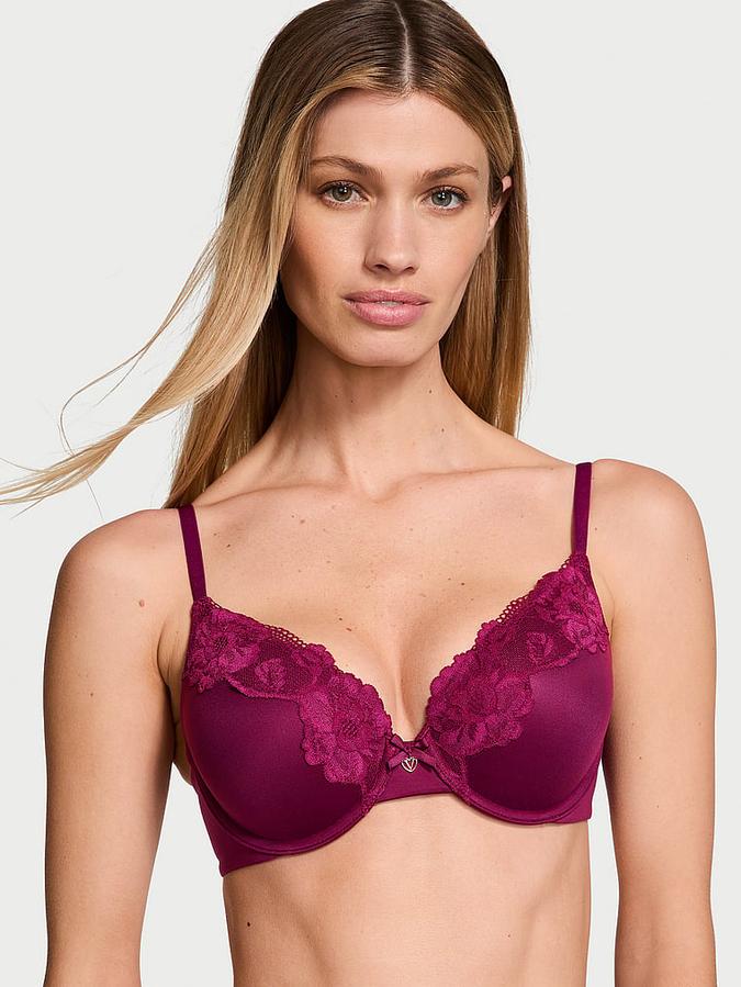 Perfect Shape Lace-Trim Push-Up Bra image number 0