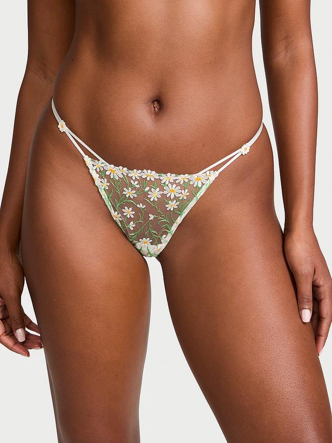 Daisy Chain Embroidery V-String Panty image number 0