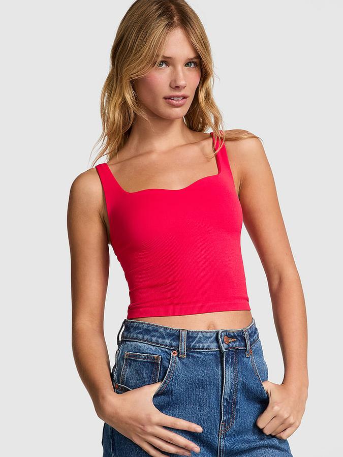 Soft Seamless Notched Tank Top image number 0