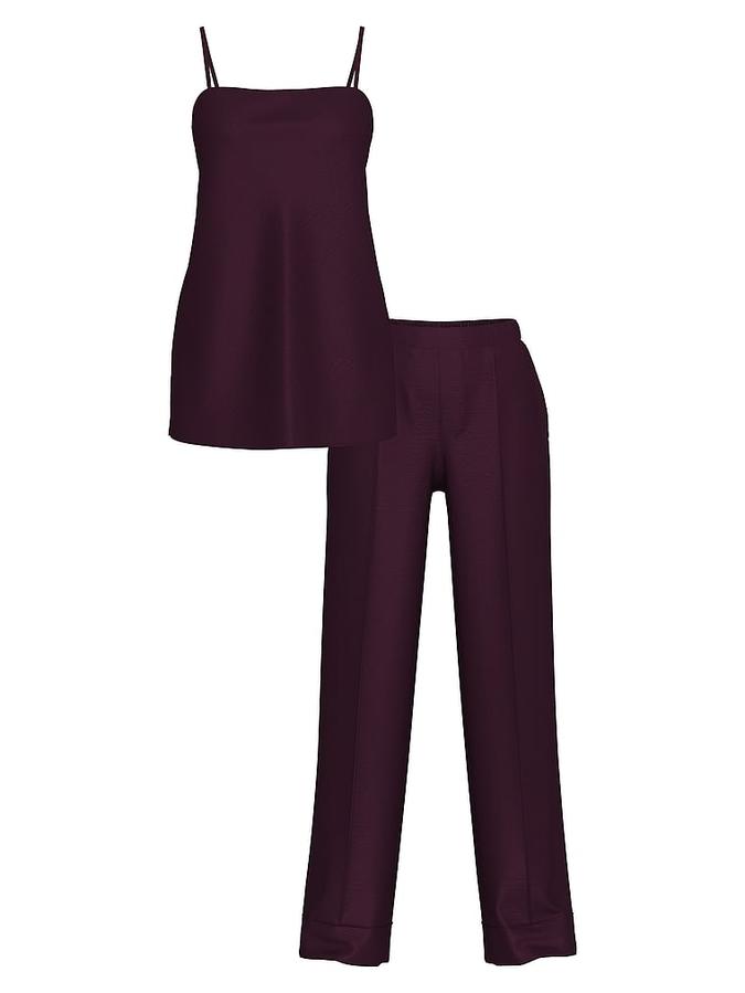 Luxe Satin Tunic Cami & Pant Set image number 2
