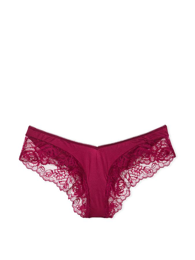 Rose Lace-Trim High-Leg Cheeky Panty