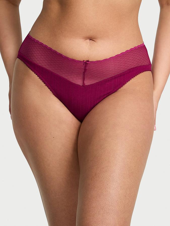 Stretch Pointelle High-Leg Brief Panty image number 0
