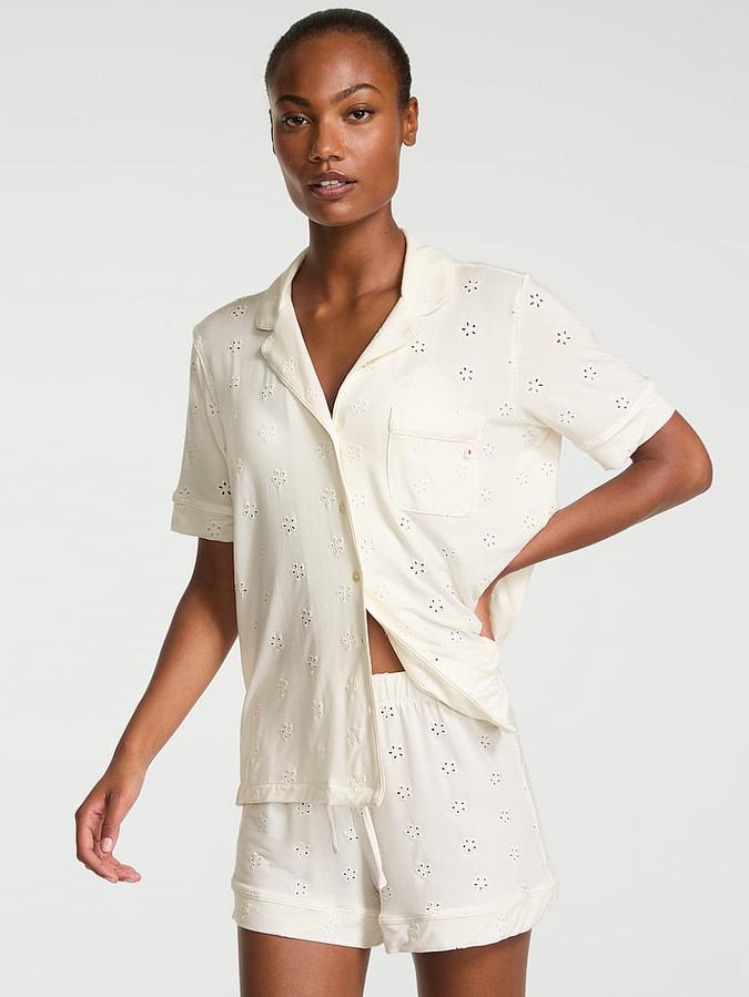 Modal Soft Eyelet Short Pajama Set image number 0