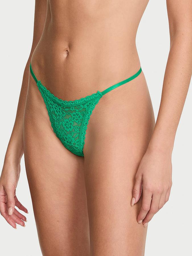 Lace Strappy-Back String Thong Panty