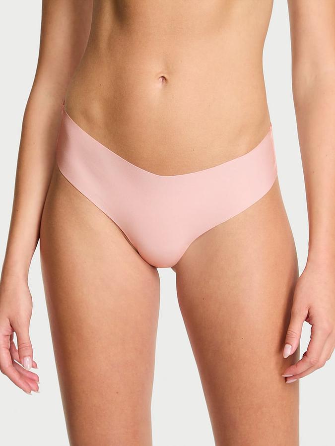 No-Show Mesh-Back Logo Thong Panty image number 0