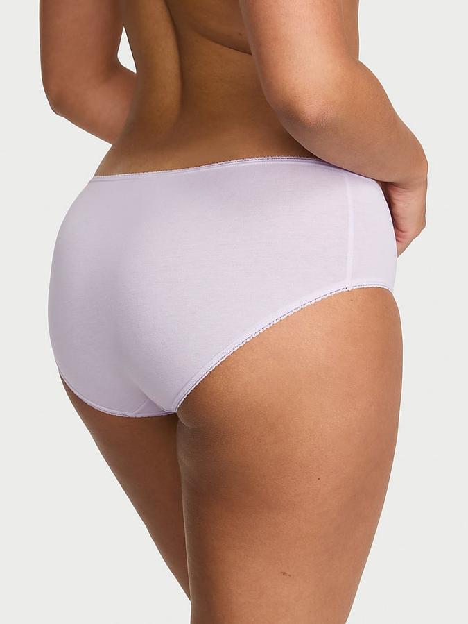 Cotton Lace-Trim Hiphugger Panty