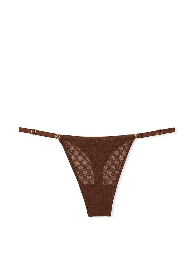 Icon by Victoria's Secret Icon Lace Adjustable Thong Panty image number 2