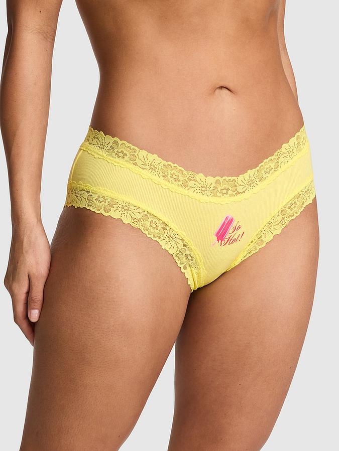 Cotton Lace Trim Cheeky Panty