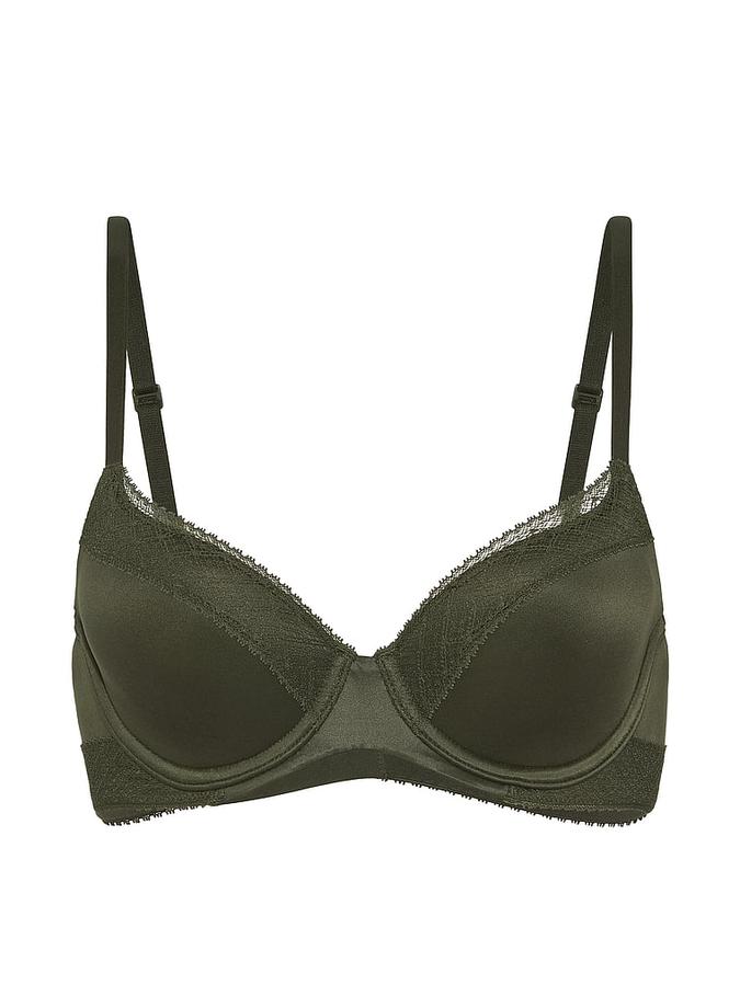 Lace-Trim Lightly Lined Demi Bra image number 2