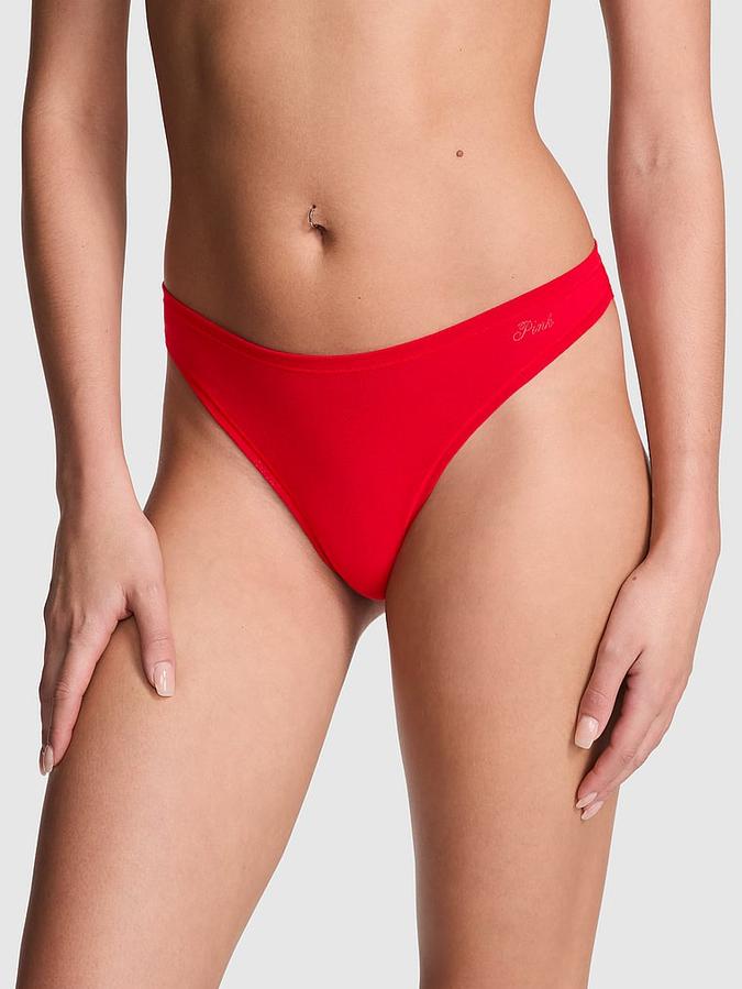 Cotton High-Leg Thong Panty