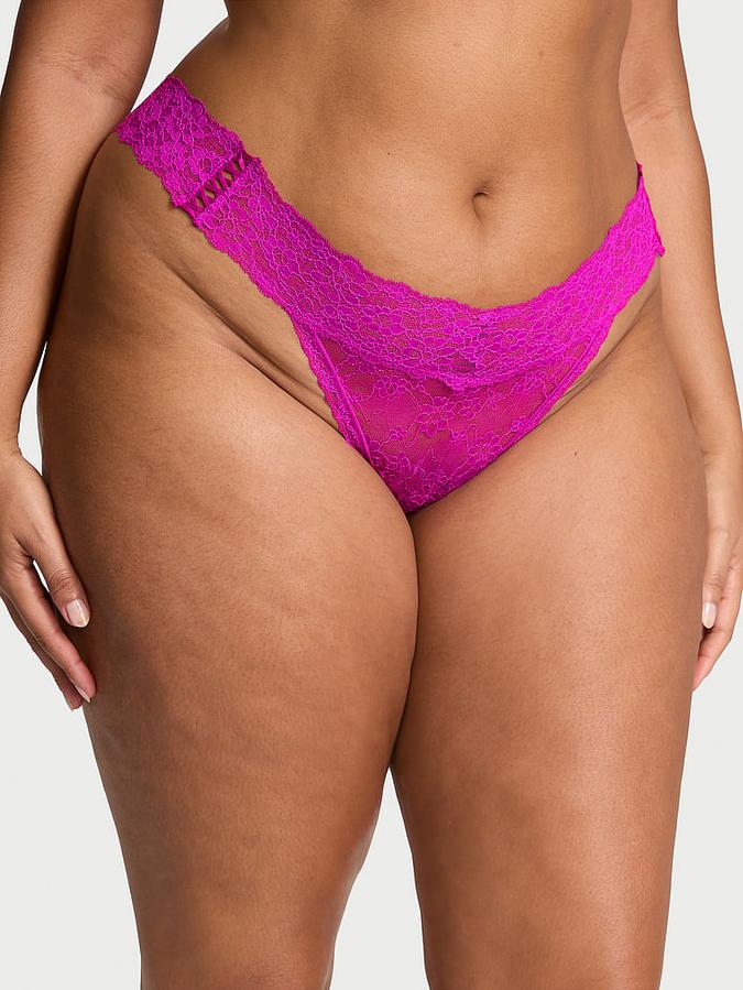 Lace-Up Lace Thong Panty image number 0