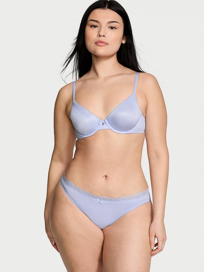 Stretch Cotton Lace-Waist Bikini Panty image number 3
