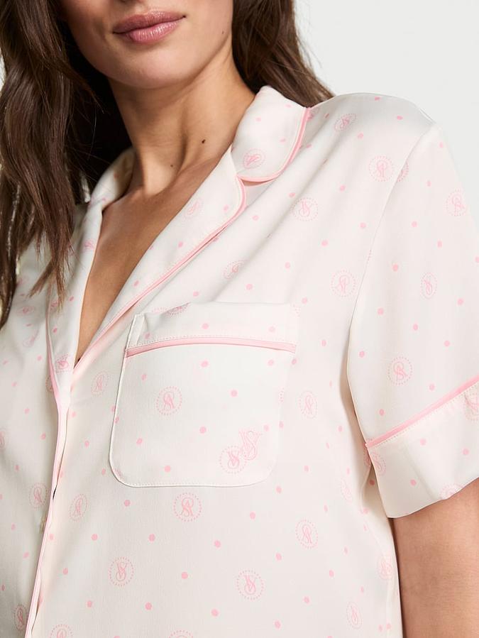 Glazed Satin Short Pajama Set image number 5