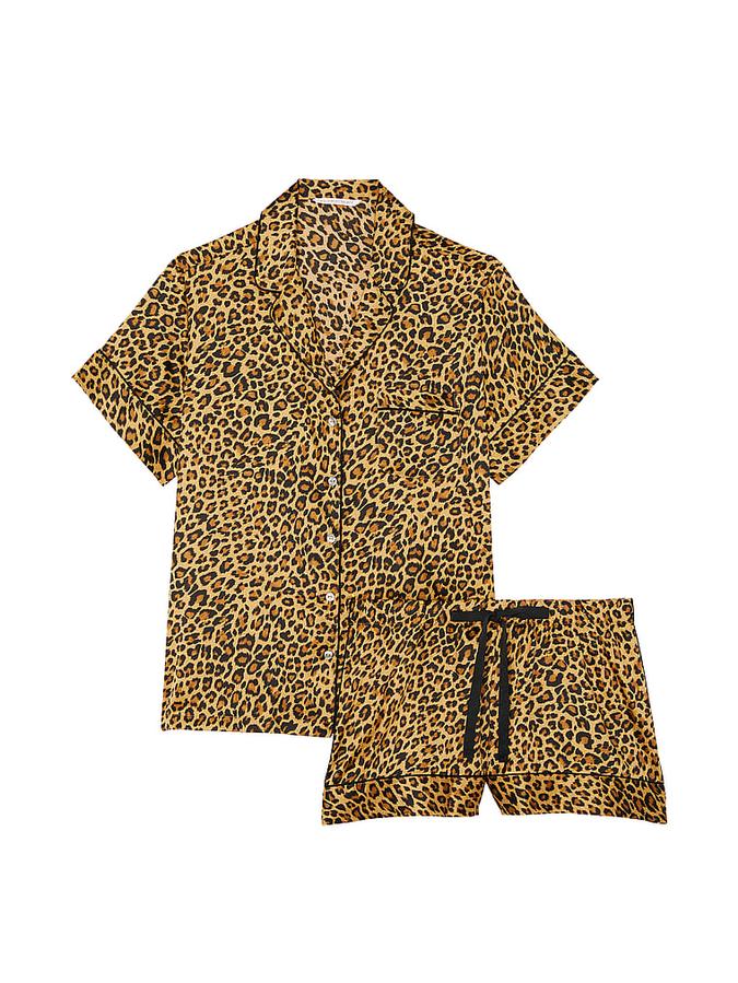 Glazed Satin Short Pajama Set image number 2