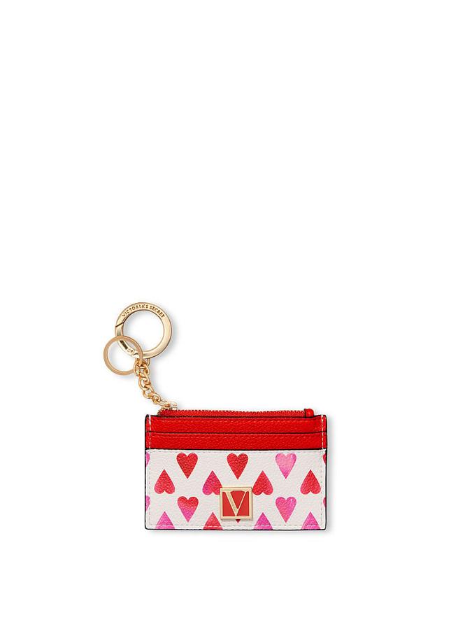 The Victoria Card Case Keychain Vday Hearts Silver image number 0