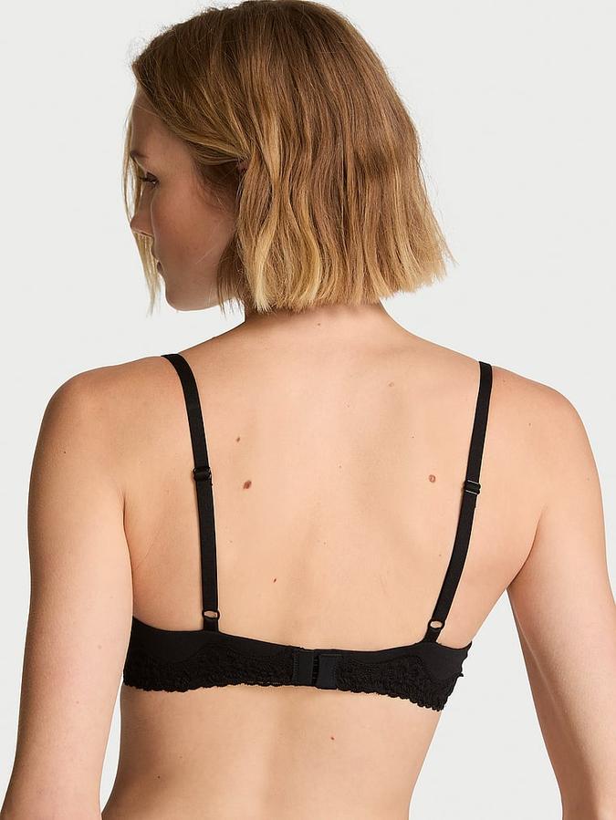Cotton Lace-Trim Lightly Lined Demi Bra