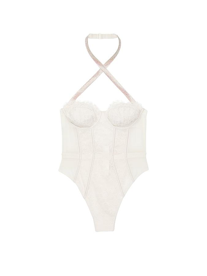 Shine Strap Halter Lace Teddy image number 2