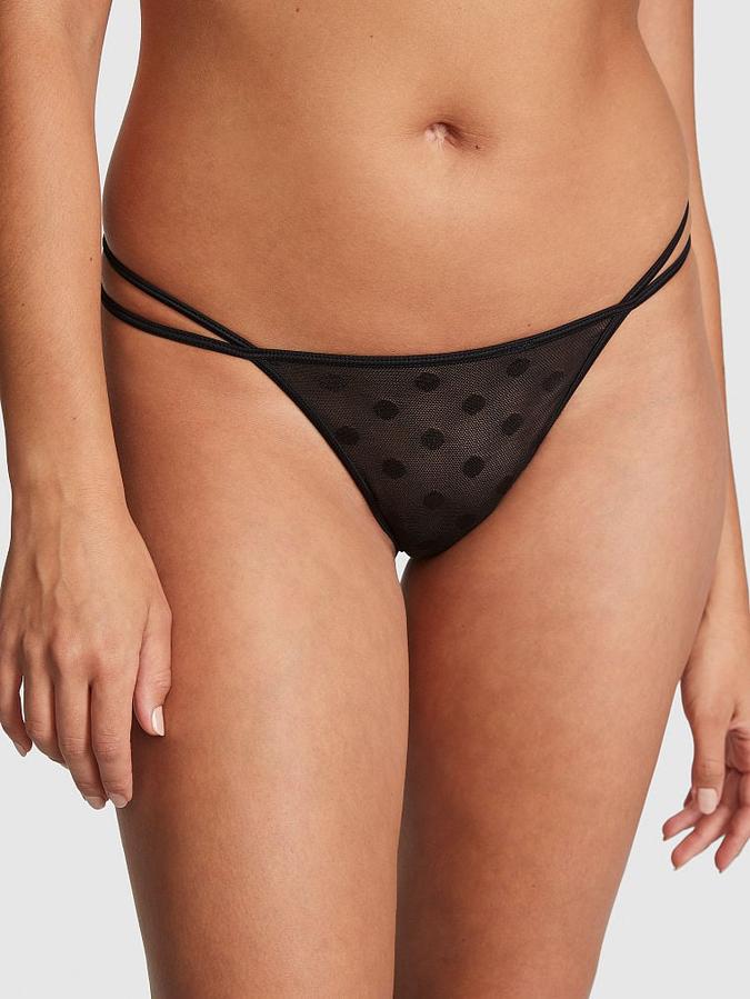 DOT MESH STRAPPY THONG