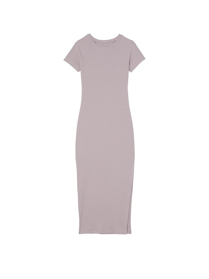 knee length dresses for ladies Chic & Sporty Ribbed Midi Dress
