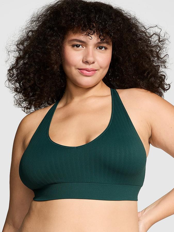 Soft Seamless Cable Plunge Bralette image number 0