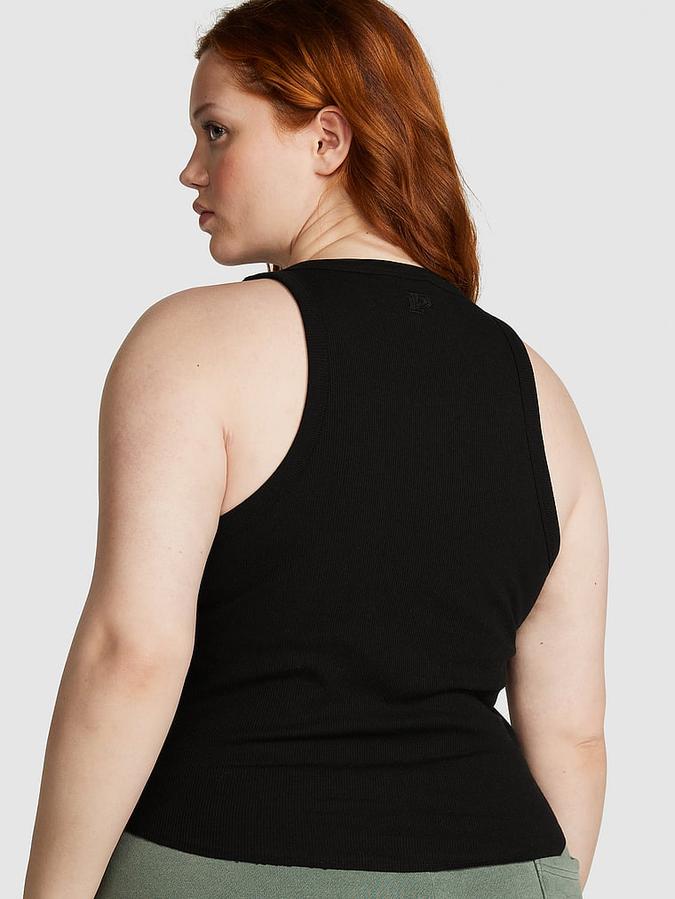 Black High-Neck Ribbed Tank High-Neck Ribbed Tank