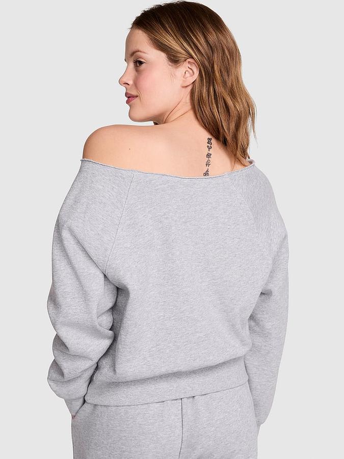 Ivy Fleece Off-The-Shoulder Sweatshirt