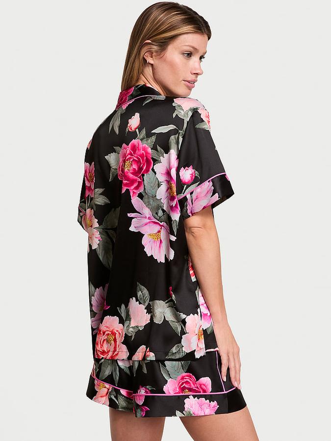 Glazed Satin Short Pajama Set image number 1