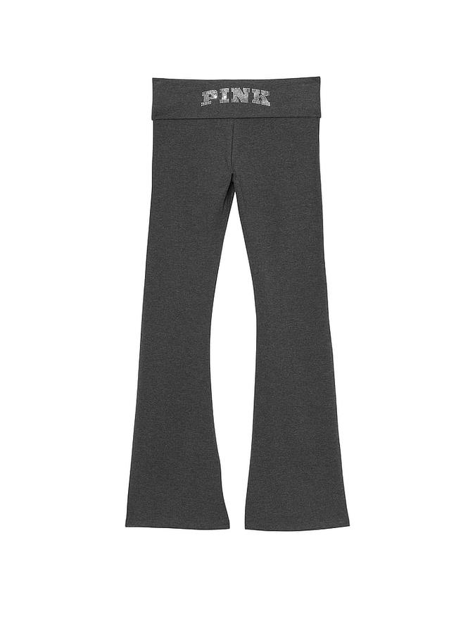 All-Day Cotton Foldover Flare Leggings image number 3