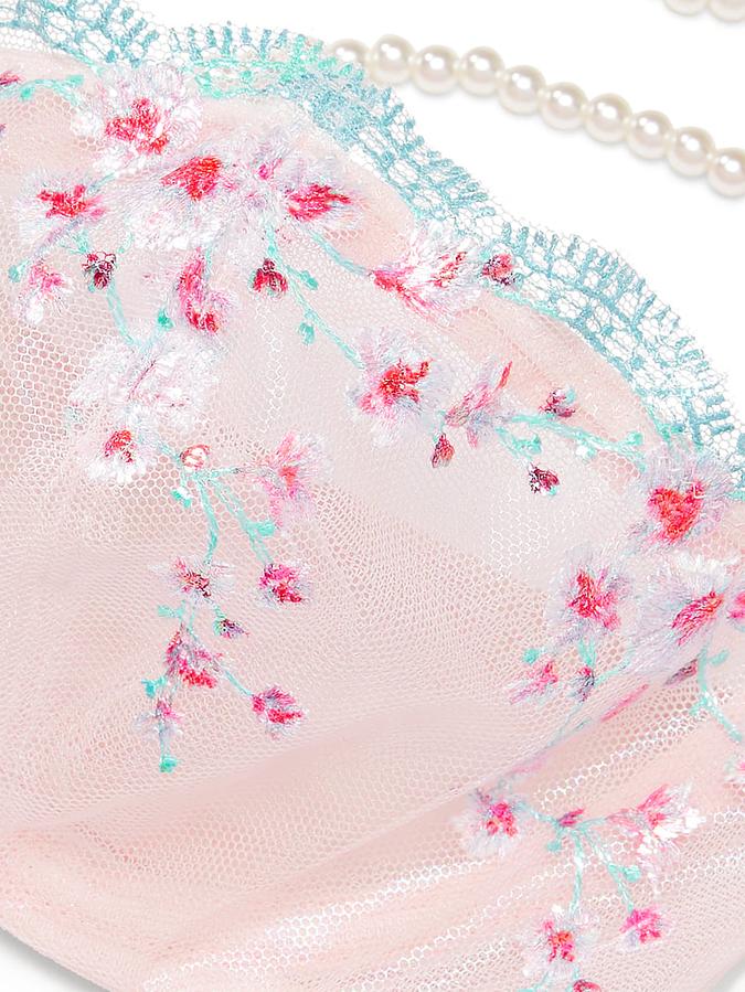 Cherry Blossom Embroidery Pearl Halter Teddy image number 3