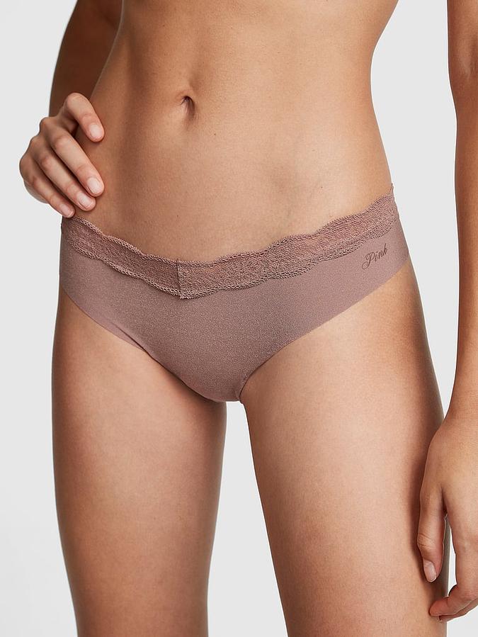 No-Show Lace-Trim Thong Panty